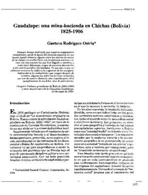 Guadalupe: una mina-hacienda en Chichas (Bolivia) 1825-1906