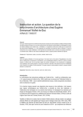 Instruction et action. La question de la polychromie d’architecture chez Eugène Emmanuel Viollet-le-Duc