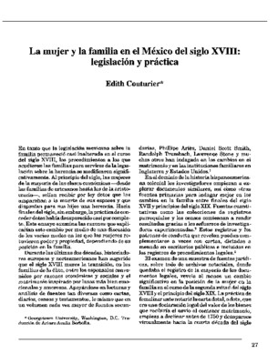 La mujer y la familia en el México del siglo XVIII: legislación y práctica