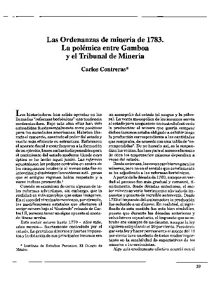 Las Ordenanzas de minería de 1783. La polémica entre Gamboa y el Tribunal de Minería 