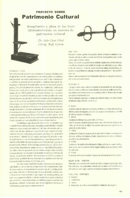 Recopilación y glosa de las leyes latinoamericanas en materia de patrimonio cultural