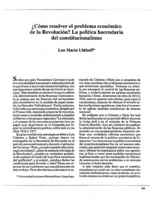 ¿Cómo resolver el problema económico de la Revolución? La política hacendaria del constitucionalismo