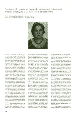 Seminario del grupo mexicano de antropología alimentaria Virginia Rodríguez y los ecos de la revolucionaria