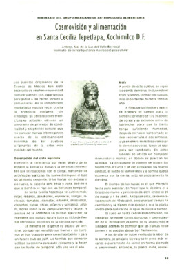 Cosmovisión y alimentación en Santa Cecilia Tepetlapa, Xochimilco D.F.