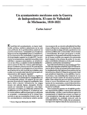 Un ayuntamiento mexicano ante la Guerra de Independencia. El caso de Valladolid de Michoacán, 1810-1821