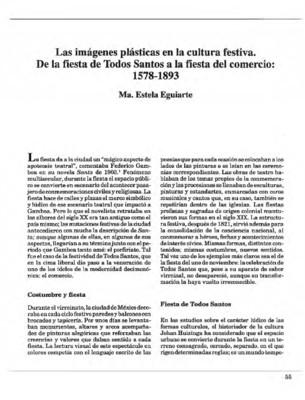 Las imágenes plásticas en la cultura festiva. De la fiesta de Todos Santos a la fiesta del comercio: 1578-1893