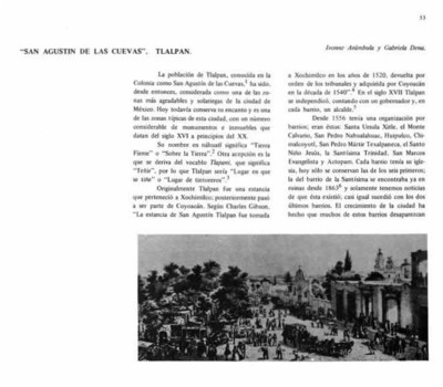 San Agustín de las Cuevas, Tlalpan