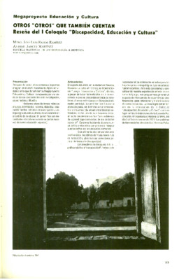 Otros "otros" que también cuentan. Reseña del 1 coloquio Discapacidad, Educación y cultura