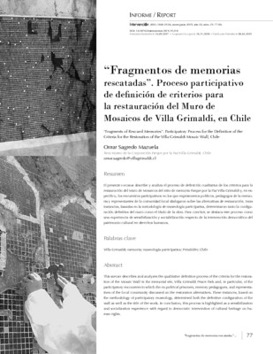 “Fragmentos de memorias rescatadas”. Proceso participativo de definición de criterios para la restauración del Muro de Mosaicos 
