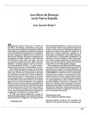 Los libros de Euterpe en la Nueva España