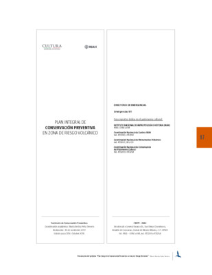 Presentación del políptico "Plan Integral de Conservación Preventiva en Zona de Riesgo Volcánico"