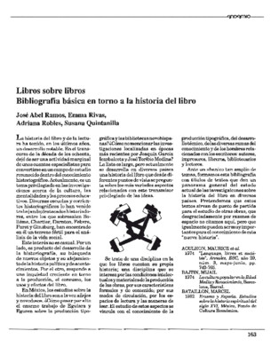 Libros sobre libros. Bibliografía básica en torno a la historia del libro