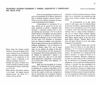 Francisco Antonio Guerrero y Torres, arquitecto y empresario del Siglo XVIII