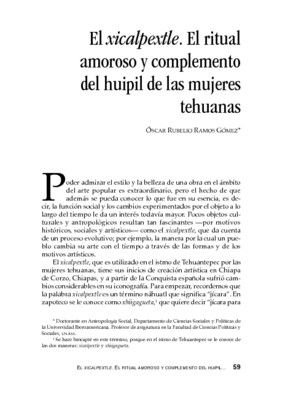 El xicalpextle. El ritual amoroso y complemento del huipil de las mujeres tehuanas