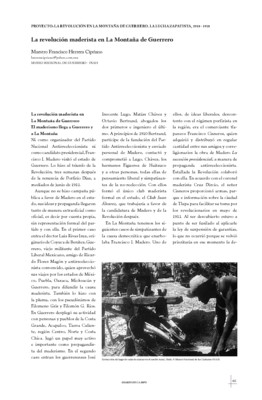 La revolución maderista en La Montaña de Guerrero