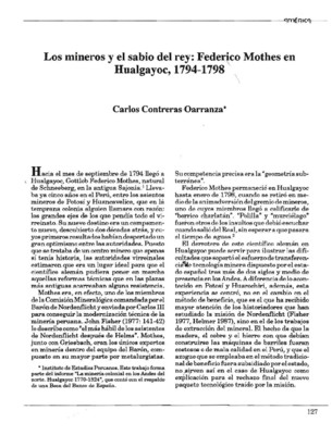 Los mineros y el sabio del rey: Federico Mothes en Hualgayoc, 1794-1798