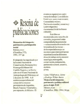 Reseña de publicaciones