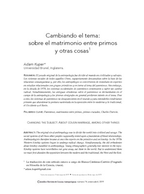 Cambiando el tema: sobre el matrimonio entre primos y otras cosas
