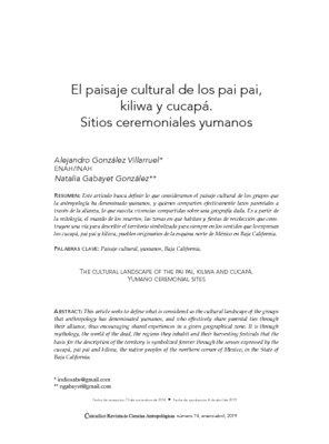 El paisaje cultural de los pai pai, kiliwa y cucapá. Sitios ceremoniales yumanos