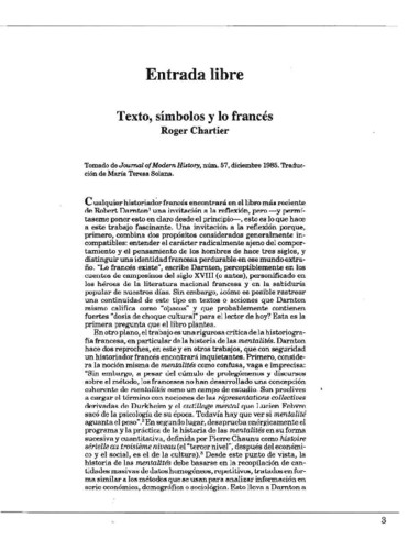 Texto, símbolos y lo francés