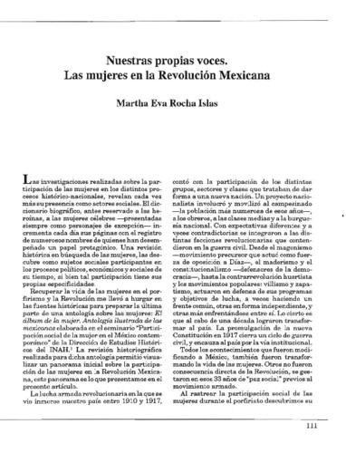 Nuestras propias voces. Las mujeres en la Revolución Mexicana