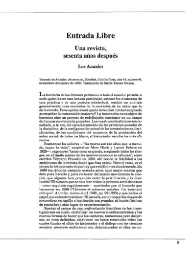 Una revista, sesenta años después. Los Annales