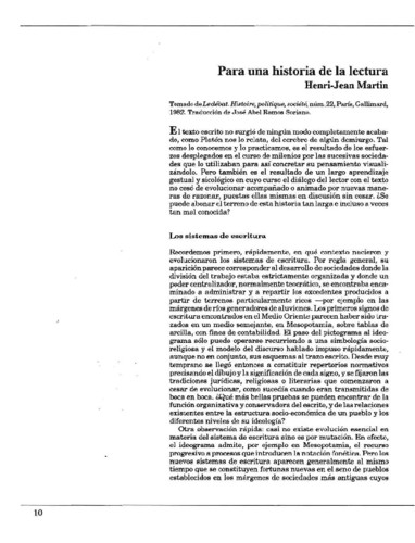 Para una historia de la lectura