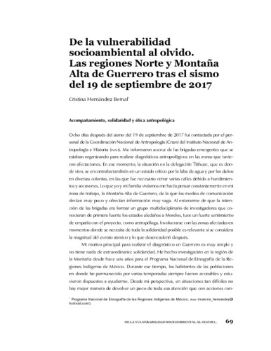 De la vulnerabilidad socioambiental al olvido. Las regiones Norte y Montaña Alta de Guerrero tras el sismo del 19 de septiembre 