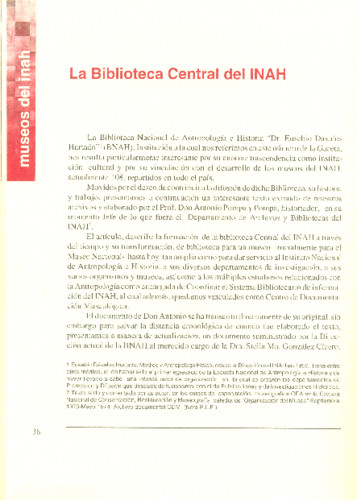 La Biblioteca Central del INAH