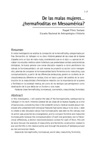 De las malas mujeres... ¿hermafrodita en Mesoamérica
