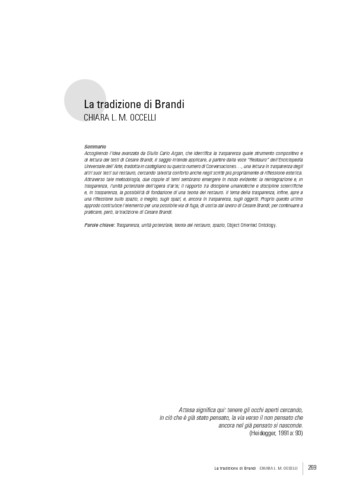 La tradizione di Brandi
