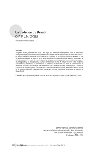 La tradición de Brandi