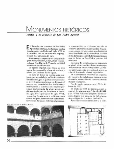 Monumentos históricos. Templo y ex convento de San Pedro Apóstol