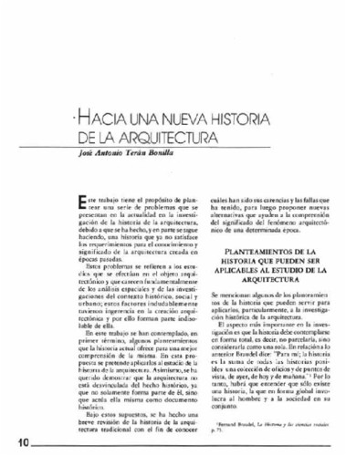 Hacia una nueva historia de la arquitectura