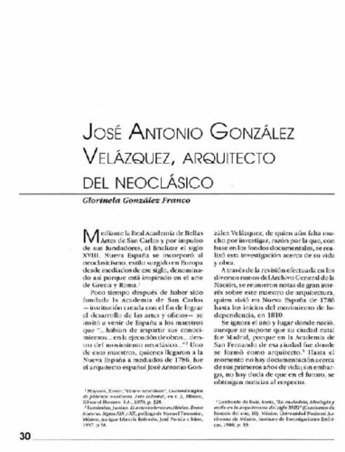 José Antonio González Velázquez, arquitecto del neoclásico 