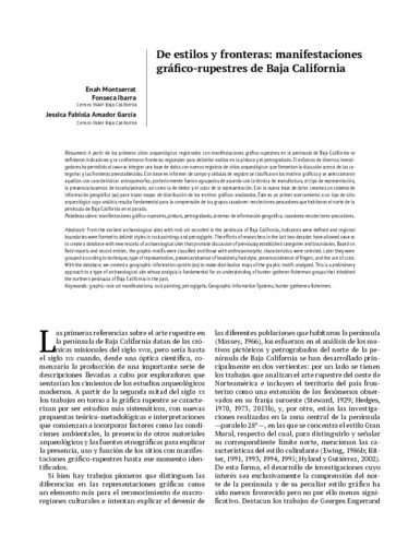 De Estilos y fronteras: manifestaciones gráfico-rupestres de Baja California