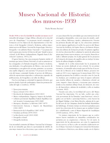 Museo Nacional de Historia: dos museos-1939