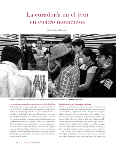 La curaduría en el INAH en cuatro momentos