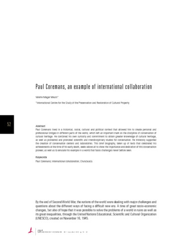 Paul Coremans, an example of international collaboration