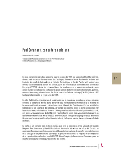 Paul Coremans, compañero cotidiano