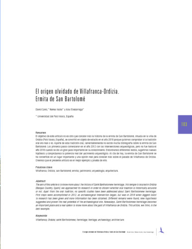 El origen olvidado de Villafranca – Ordizia. Ermita de San Bartolomé