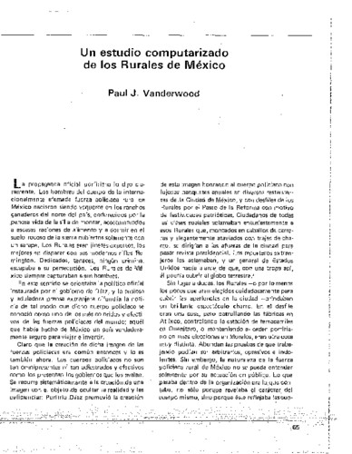 Un estudio computarizado de los Rurales de México