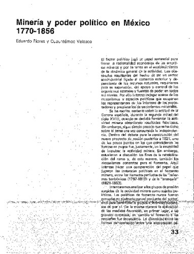 Minería y poder político en México 1770-1856