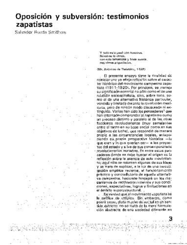 Oposición y subversión: testimonios zapatistas