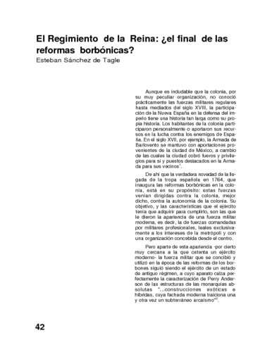 El Regimiento de la Reina: ¿el final de las reformas borbónicas?