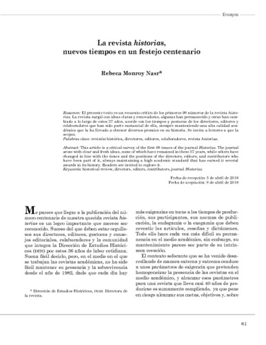 La revista historias, nuevos tiempos en un festejo centenario
