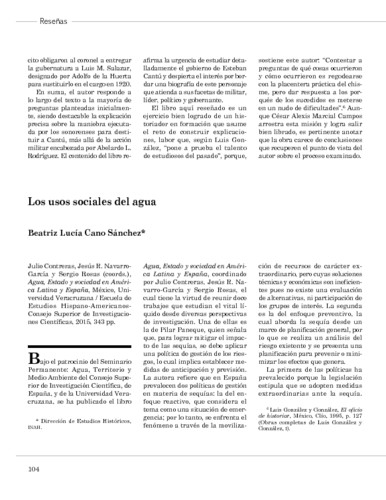 Los usos sociales del agua