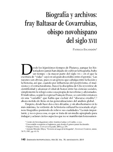 Biografía y archivos: fray Baltasar de Covarrubias, obispo novohispano del siglo XVII 