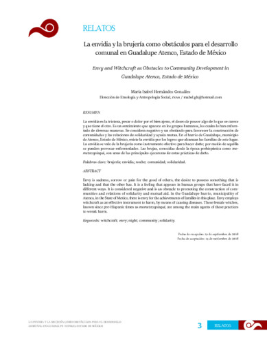 La envidia y la brujería como obstáculos para el desarrollo comunal en Guadalupe Atenco, Estado de México 