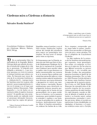 Cárdenas mira a Cárdenas a distancia